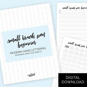 Hand Lettering beginner worksheets small pen handwriting practice lettering drills Printable workbook iPad modern calligraphy TwoEasels