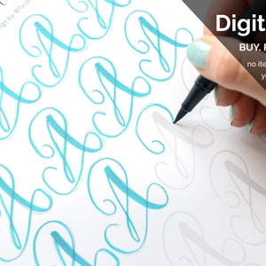 Big Brush Marker Flourish Capital Letters Alphabet Modern Calligraphy ...