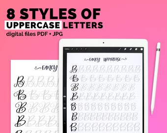 8 Styles of Lowercase Letters Brush Lettering Calligraphy - Etsy