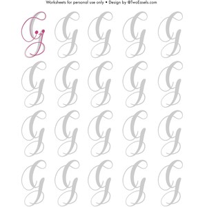 Big Brush Marker Flourish Capital Letters Alphabet Modern Calligraphy Lettering Practice Sheets iPad lettering guide brush flourishing guide image 10