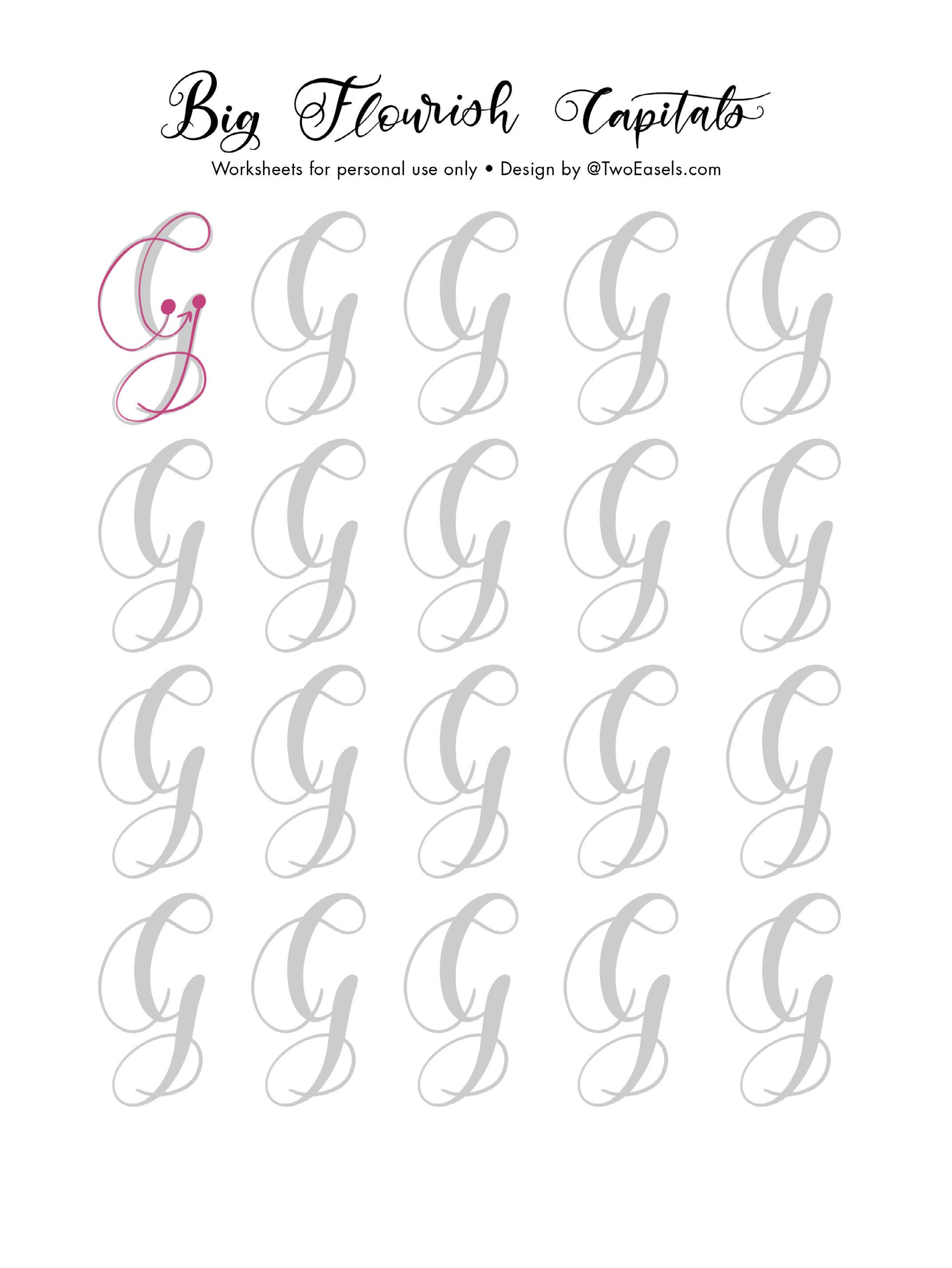 Big Brush Marker Flourish Capital Letters Alphabet Modern Calligraphy ...