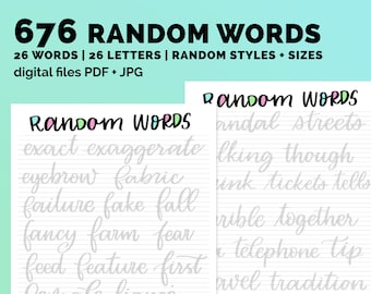 Practice Lettering Words Brush Lettering worksheet iPad procreate lettering workbook instant download brush lettering guide  calligraphy