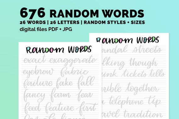 Practice Lettering Words Brush Lettering worksheet iPad procreate lettering workbook instant download brush lettering guide  calligraphy