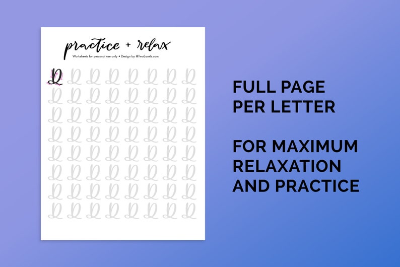 May include: A printable worksheet with the letter "D" written in cursive at the top. The rest of the page is filled with a grid of cursive "D" letters for practice and relaxation.