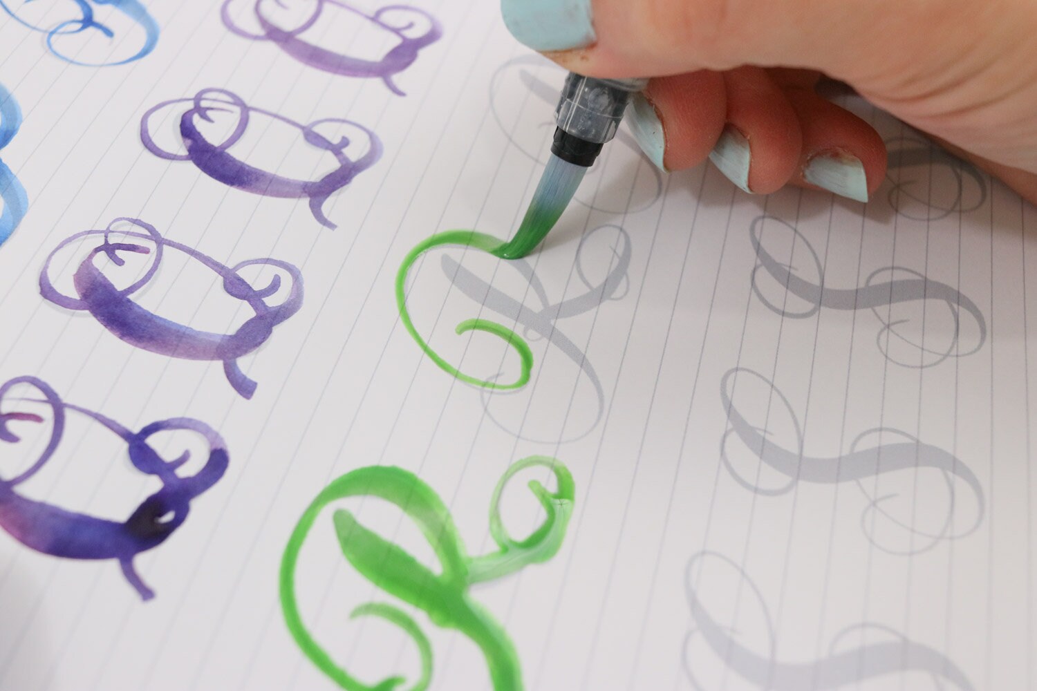 Big Brush Marker Flourish Capital Letters Alphabet Modern Calligraphy ...