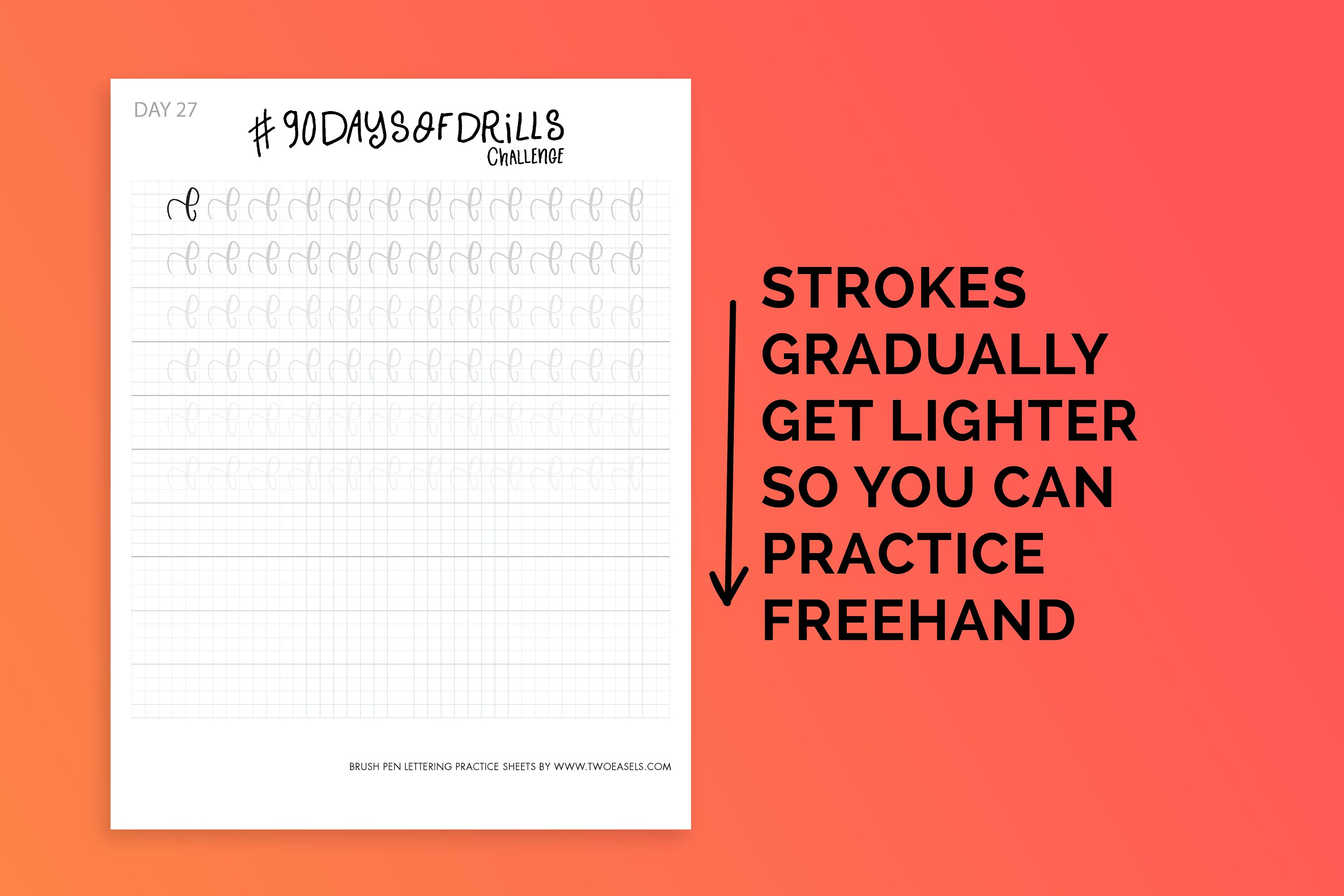 Hand Lettering Beginner Calligraphy Practice Drills Small Printable ...