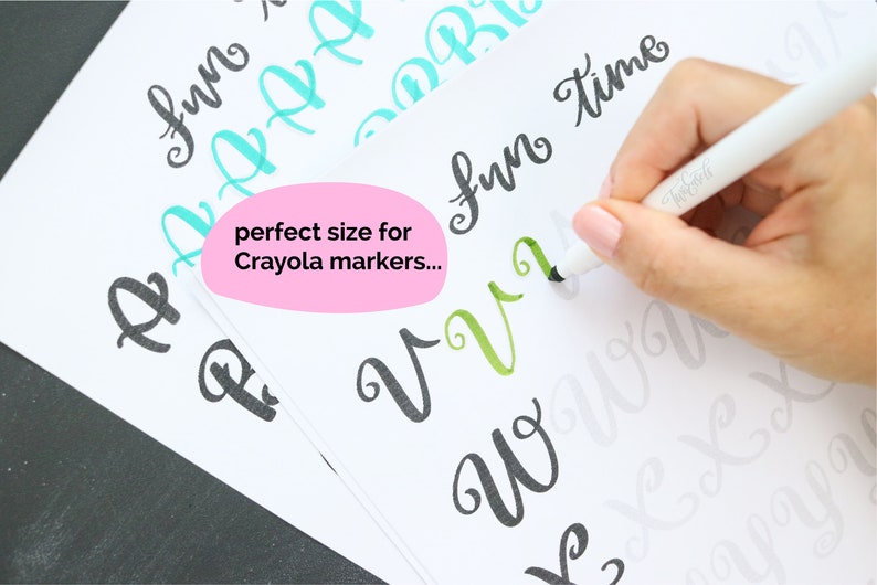 Fun Brush Lettering Printable Practice Sheets. Modern - Etsy