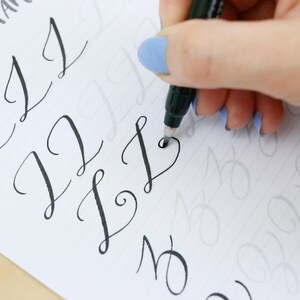 8 Styles of Uppercase letters Brush Lettering Calligraphy Practice alphabet worksheets printable workbook iPad procreate lettering guide image 5
