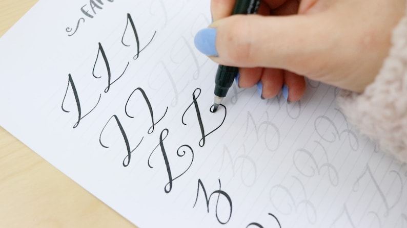8 Styles of Uppercase letters Brush Lettering Calligraphy Practice alphabet worksheets printable workbook iPad procreate lettering guide image 5