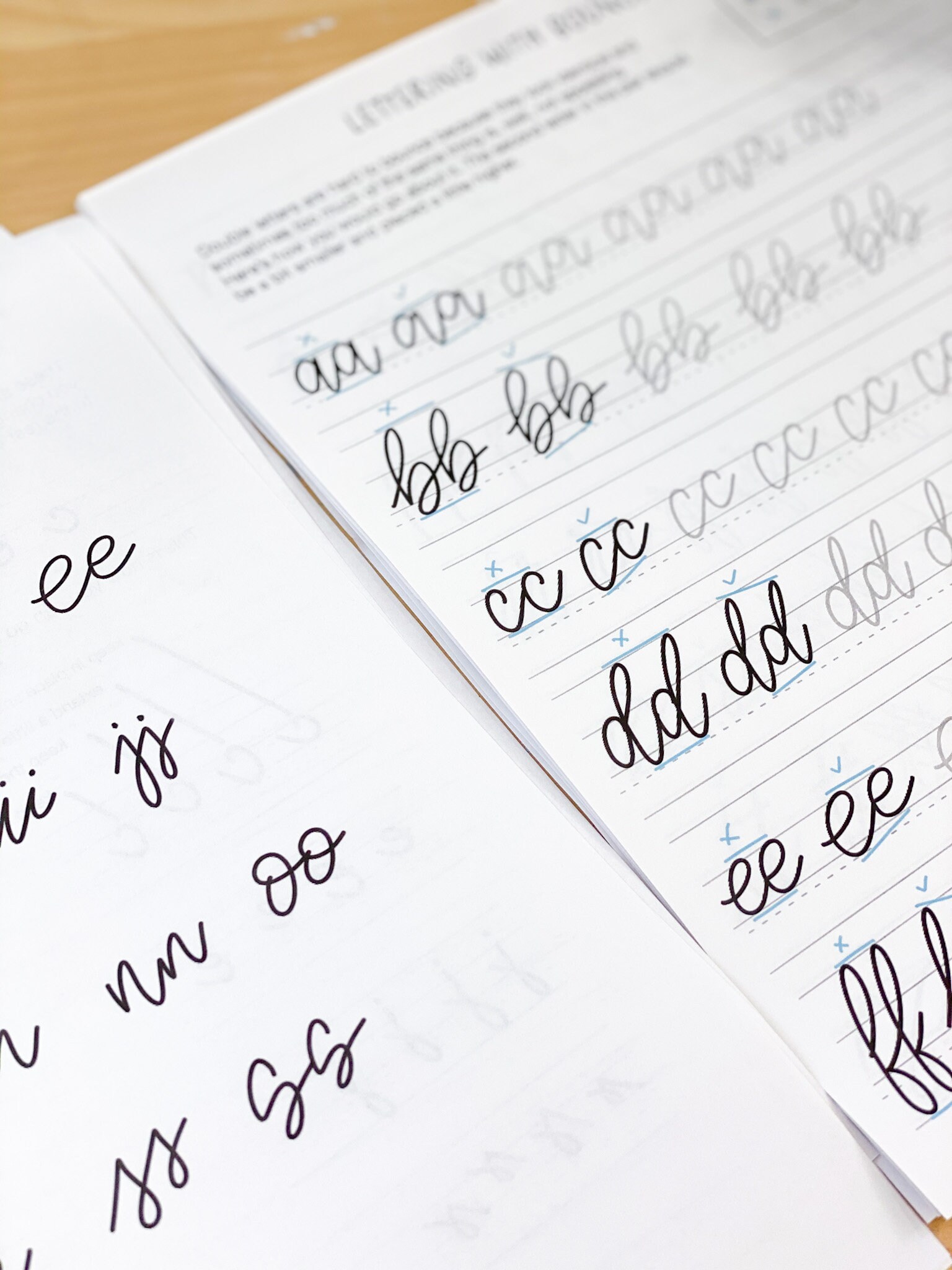 Bounce Lettering Modern Calligraphy Lettering Worksheets Instant ...