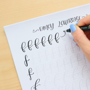 8 Styles of Lowercase Letters Brush Lettering Calligraphy Practice ...