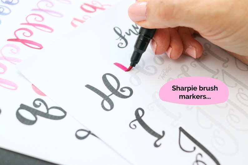 Fun Brush Lettering Printable Practice Sheets. Modern - Etsy