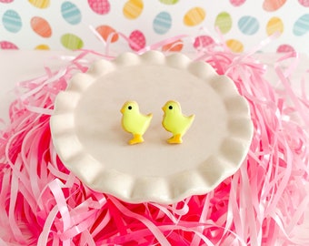 Chick Cookie Earrings: Handmade Polymer Clay, Easter Jewelry