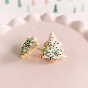 Christmas Tree Cookie Earrings: Festive Holiday Studs