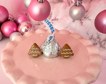 Gingerbread Tree Studs: Handmade Clay Cookie Earrings