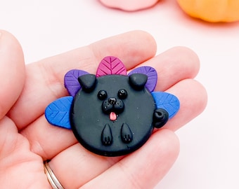 Thanksgiving Turkey Pug Sculpture: Polymer Clay Pet Totem
