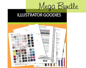 PAQUETE MEGA ILLUSTRATOR: Muestras de tela, pinceles, símbolos, gráficos ++ para Adobe Illustrator => Herramientas de la industria de la moda