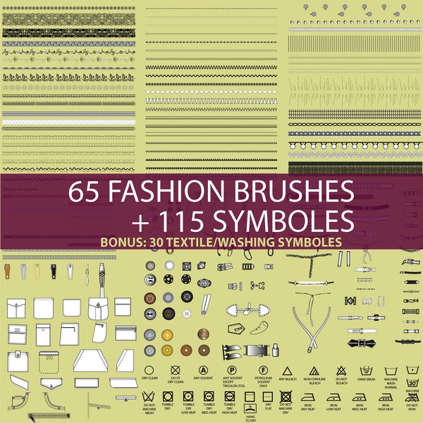 180 PINCEAUX ET SYMBOLES ILLUSTRATOR - Les meilleurs outils de l'industrie de la mode !