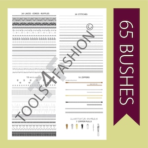 65 ILLUSTRATOR BRUSHES - Fashion Industry&#39;s essential tool!