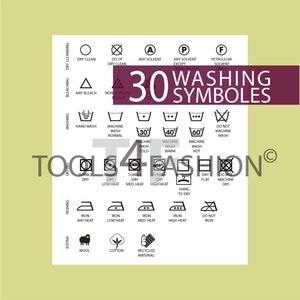 WASCHEN / WÄSCHE Vektor SYMBOLE - Die grundlegenden Werkzeuge der Modeindustrie!