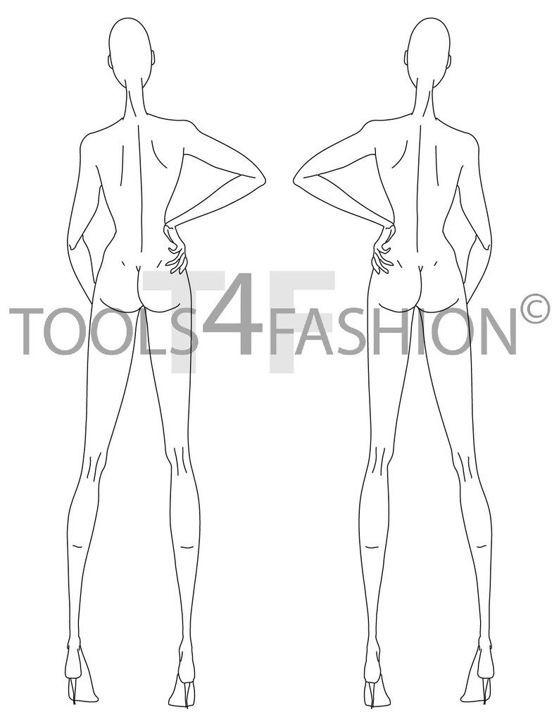 ALL ABOUT BACKS Fashion Templates: 5 Poses/10 Figures Total + Bonus ...