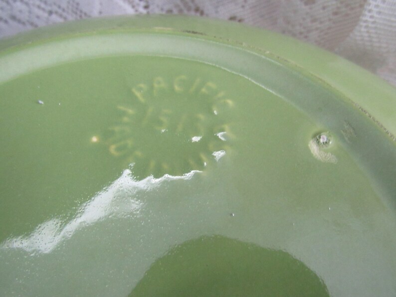 MIdCentury Vintage Pacific Pottery Green Mixing Bowl USA Pottery