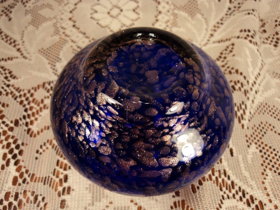 Purple Gold Flecked Perfume Bottle with Purple Gold Hydrangea Perfume Bottle