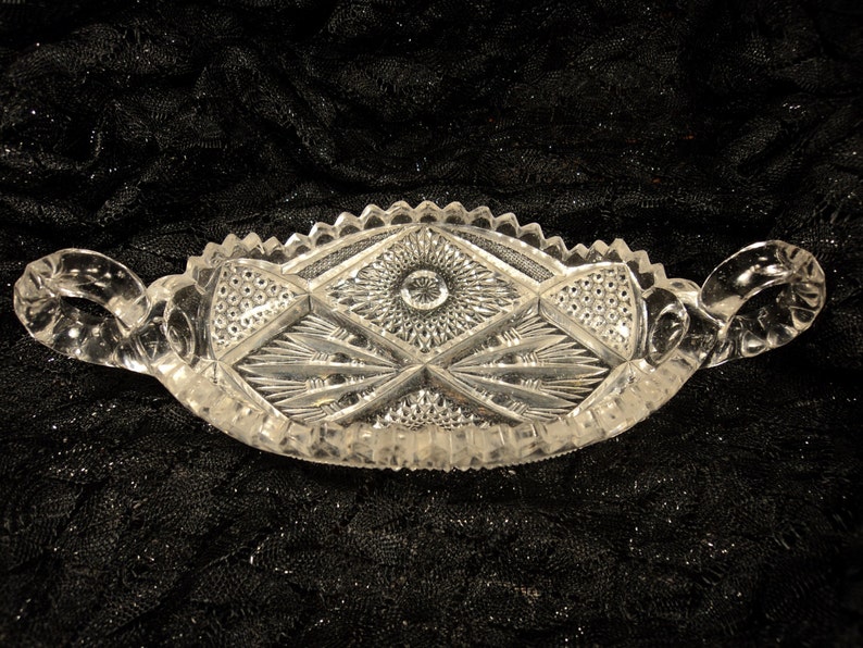 Imperial Nucut Glass Pickle Dish