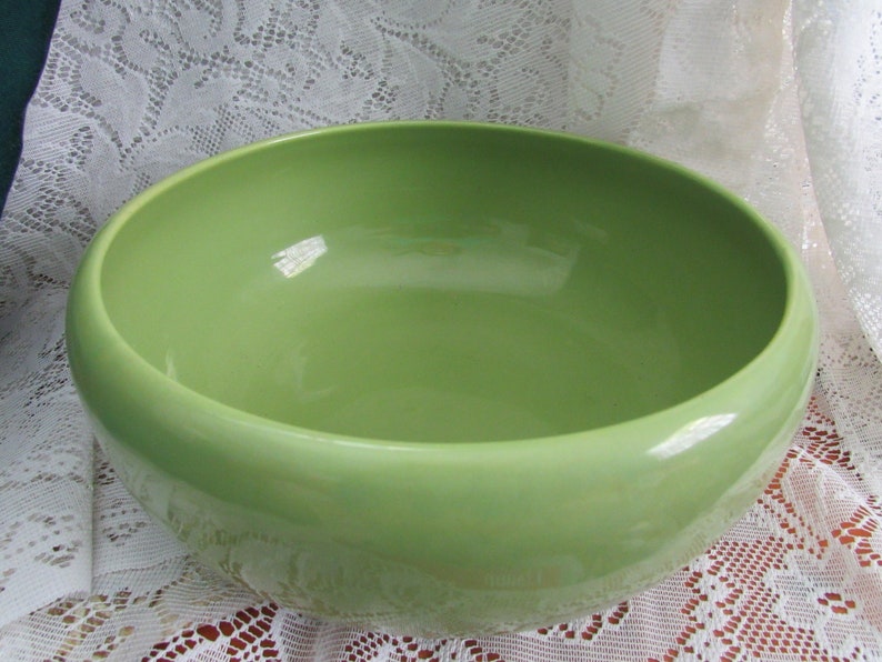 MIdCentury Vintage Pacific Pottery Green Mixing Bowl USA Pottery