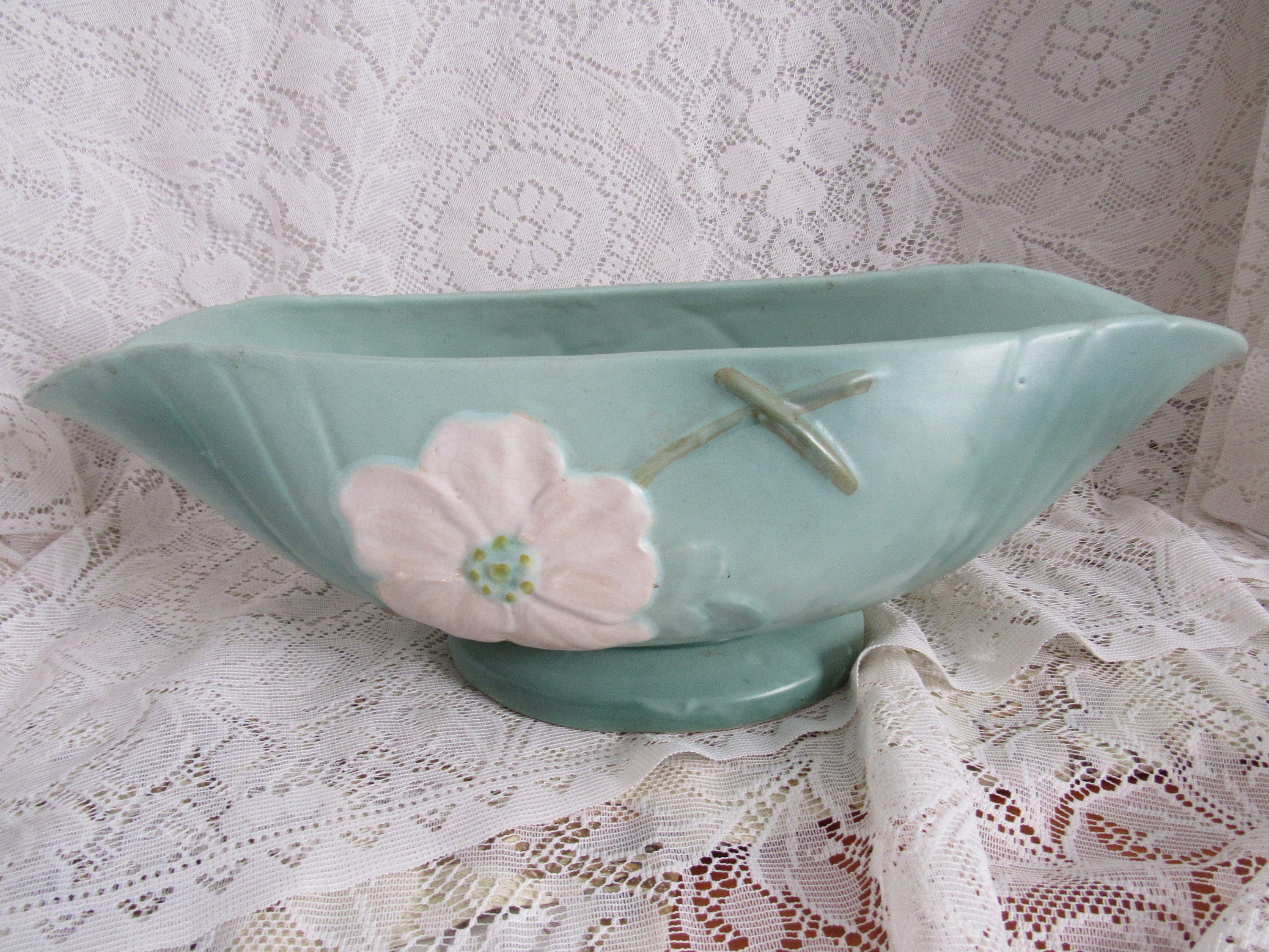 Vintage Weller Pottery Wild Rose Centerpiece Bowl Weller - Etsy