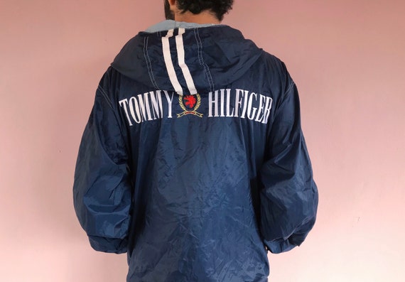 tommy hilfiger navy blue windbreaker