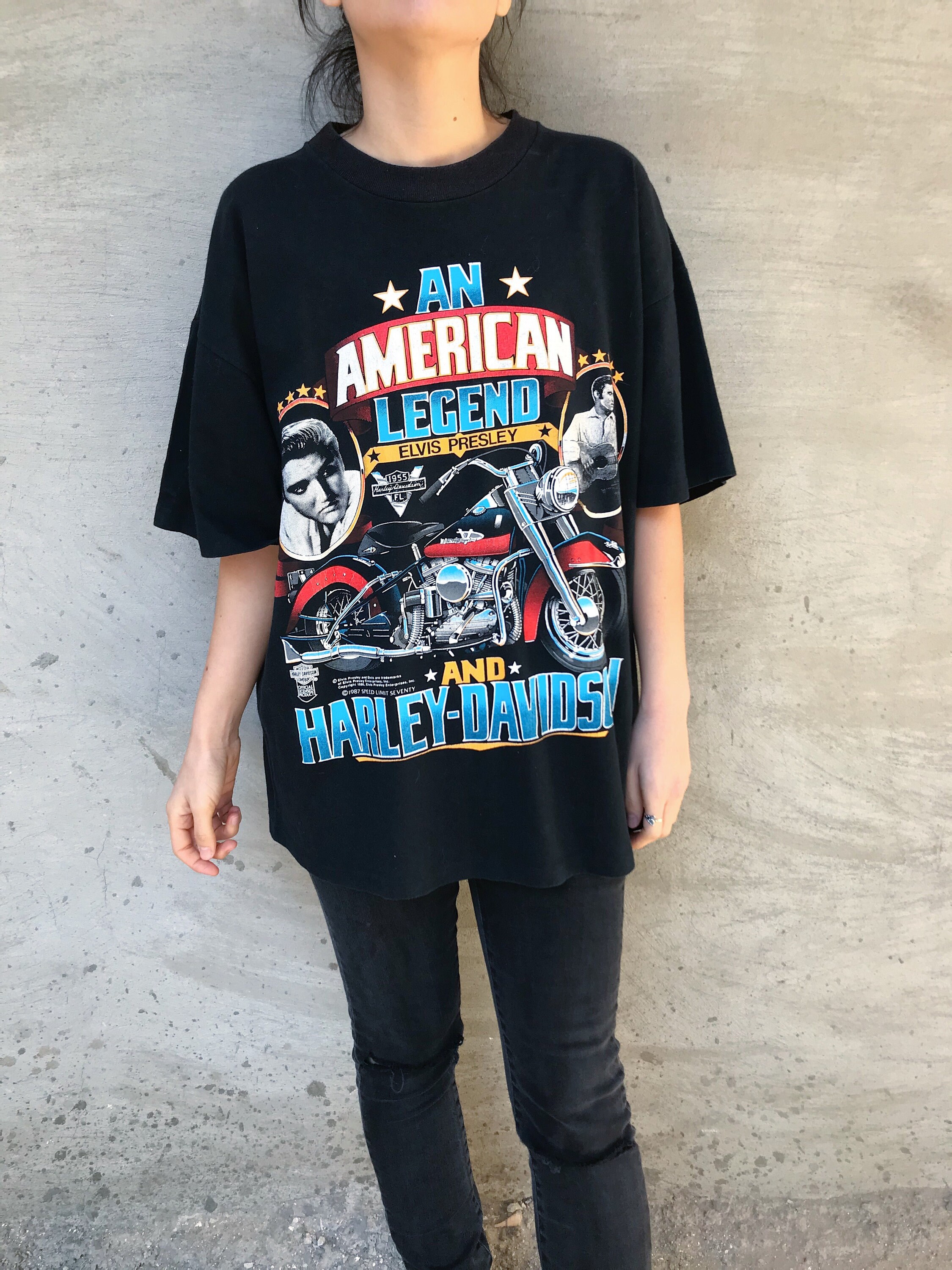 80s Vintage ELVIS Presley Harley Davidson Shirt // American Legend 