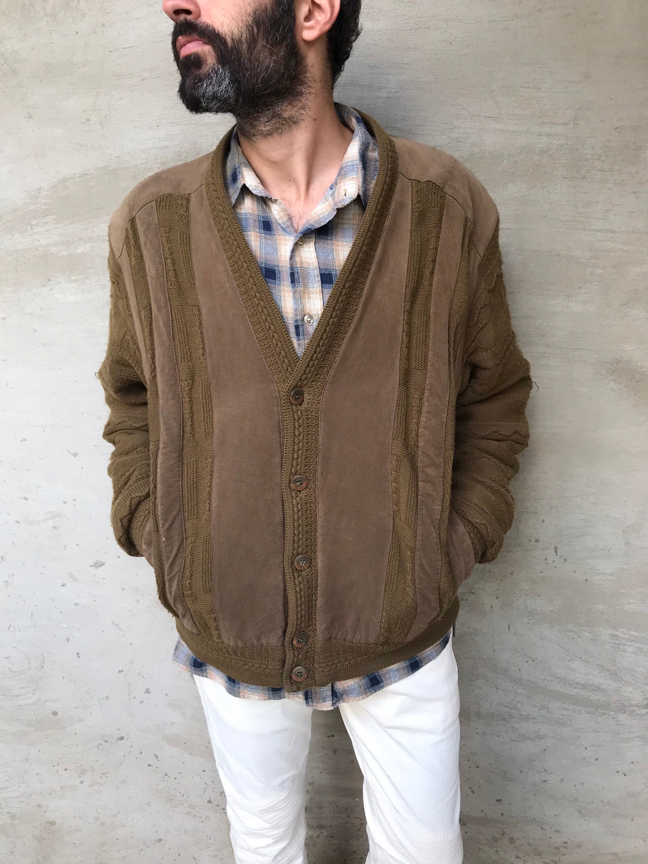 suede cardigan jacket