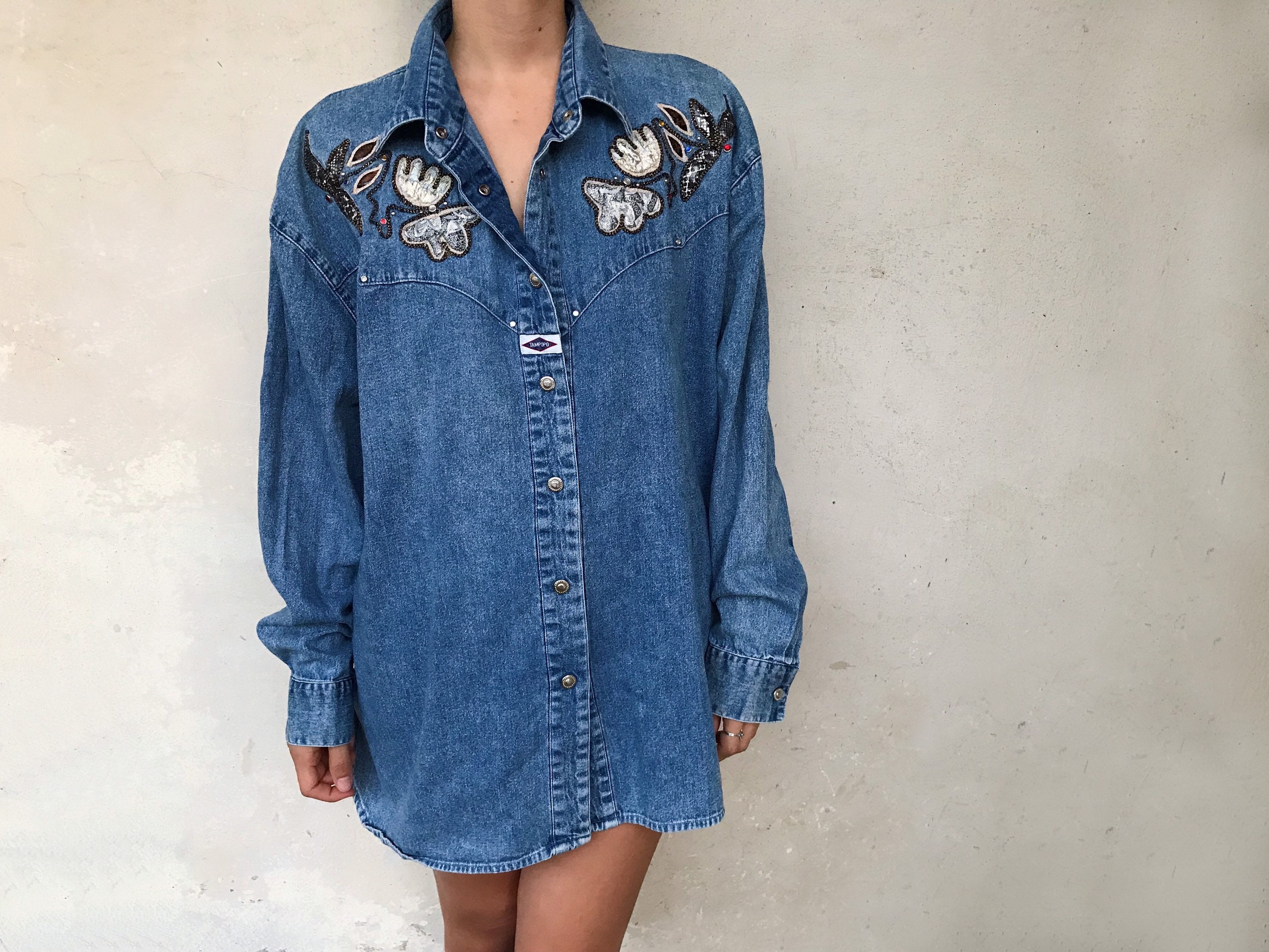 Vintage 90s Denim Button up Shirt 