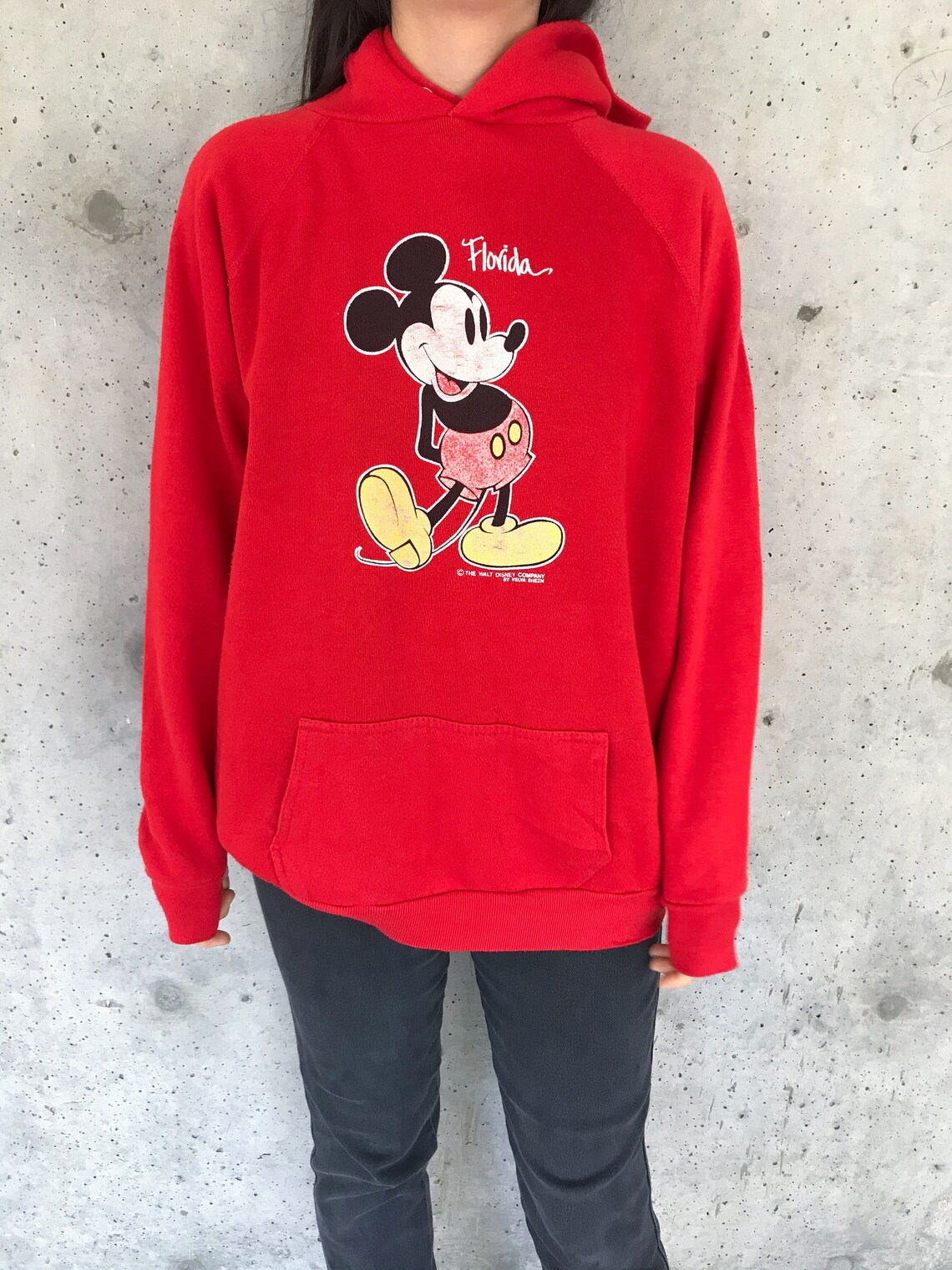 mickey mouse hoodie red