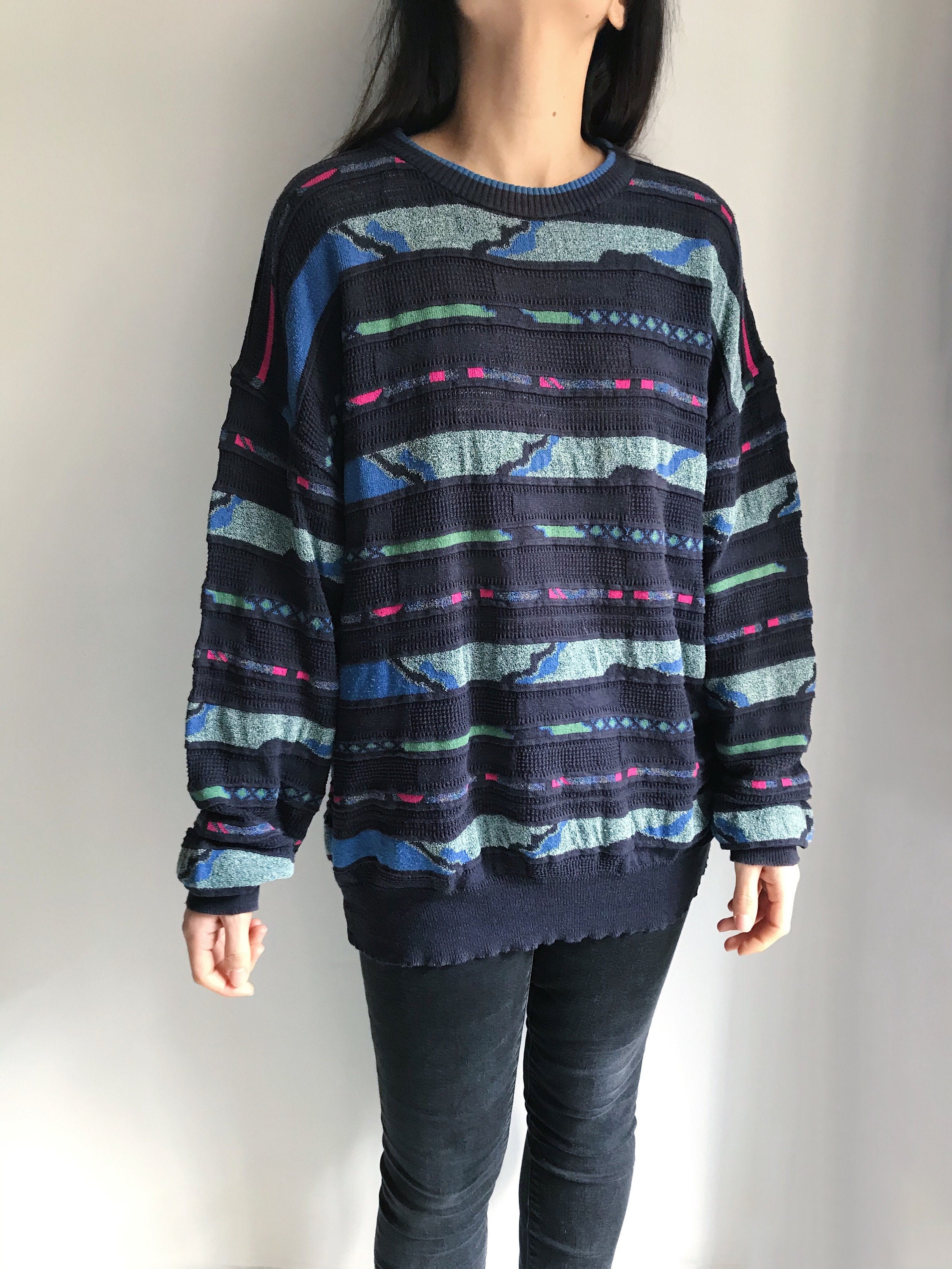 90s Striped Sweater - Etsy