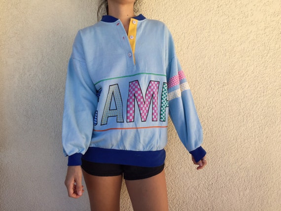 80s 90s Vintage Summer Camp T-Shirt // Light Blue