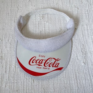 70er 80er Jahre Vintage Genieße Coca Cola Schirmmütze // Retro Hut // Logo // Rot // Trademark // Aesthetic Beach Summer // Terry // Sport