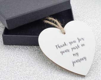 Wooden Hanging Heart In Gift Box Thank You Gift Wedding Favour Your Part In My Journey Wooden Hanging Heart In Gift Box Thank You Gift Wedding Favour Your Part In My Journey