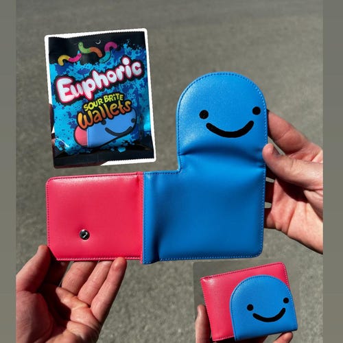 Gummy Worm Wallet, Cool Unique Wallet, Silly Wallet, Handmade