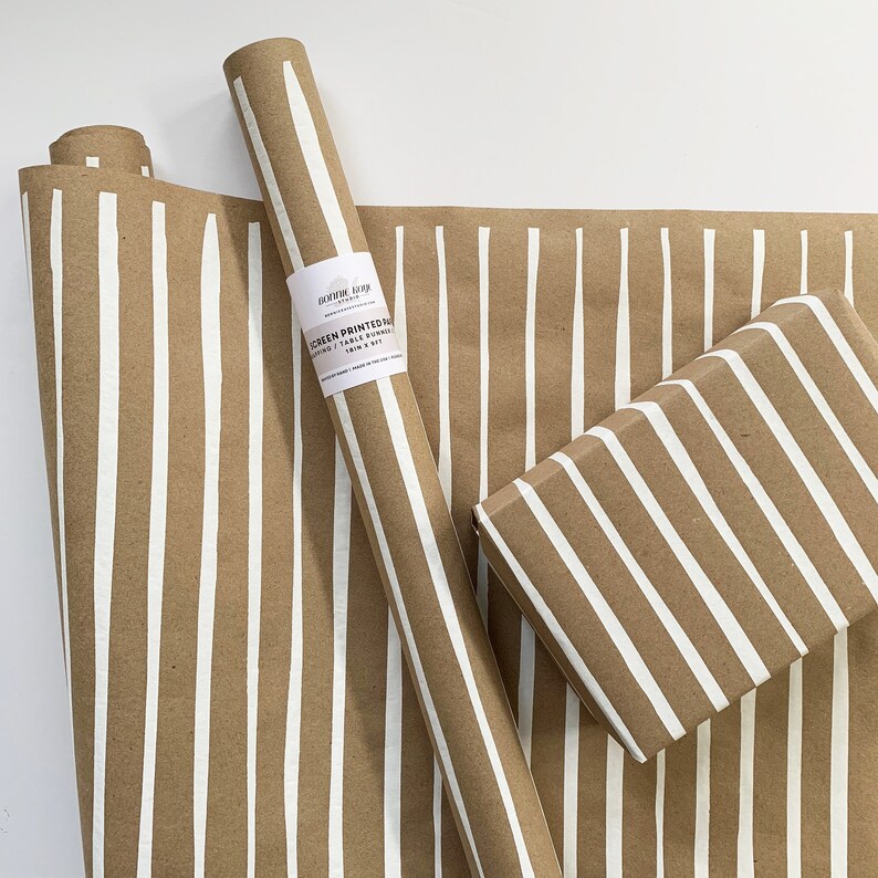 brown and white striped wrapping paper