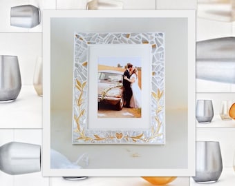 Wedding breaking glass, Chuppah glass to break, Jewish ceremony, wedding glass shards picture frame, bridal shower gift, smash glass & bag