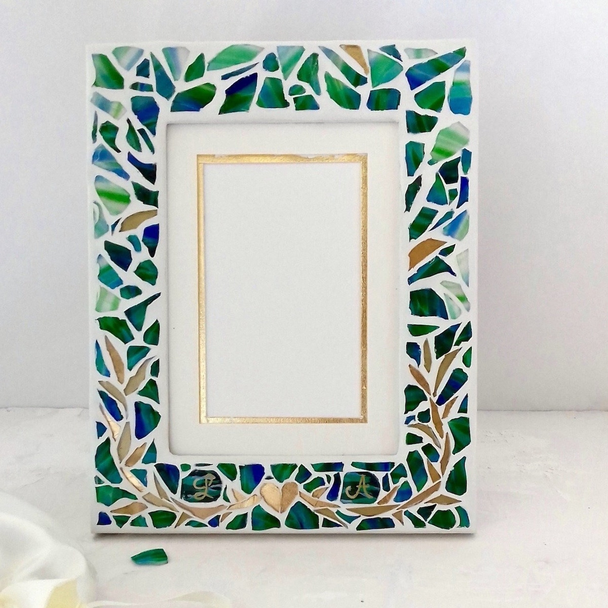 Jewish Wedding Glass Shards Mosaic Frame