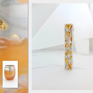 RESERVIERT FÜR ARI Jüdisches Hochzeits-Glas-Mesusa-Kit, Chuppah-Kit, personalisiertes Goldglas & Tasche, Hochzeitsandenken-Geschenk, Mazel tov