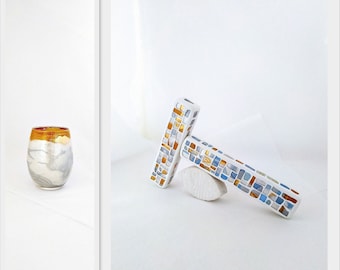 Wedding breaking glass mezuzah kit, Color customization Chuppah glass to break, Mezuzah glass shards, Jewish couple wedding keepsake gift