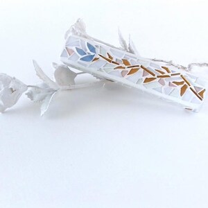 Weiße Blätter Mesusa: Glasmosaik, Jüdisches Wohndekor