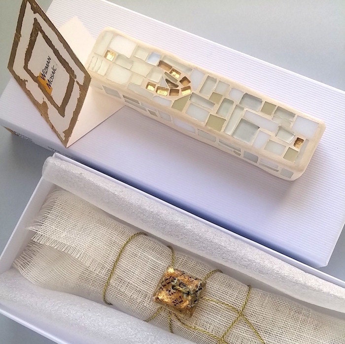 Mezuzah, Mezuzah case new Home Jewish couple gift, Judaica design, Jewish Wedding Ornament, Gold Shin,Mezuzah case Fits a 4" blessing scroll