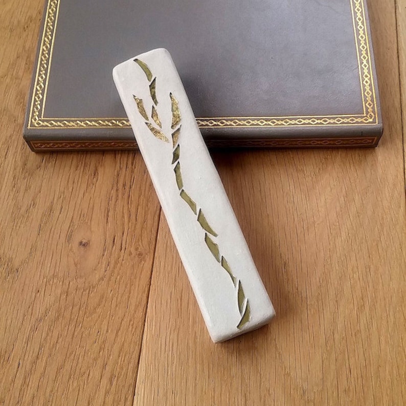 Mezuzah Case Jewish Housewarming Gift Gold Shin Concrete Etsy
