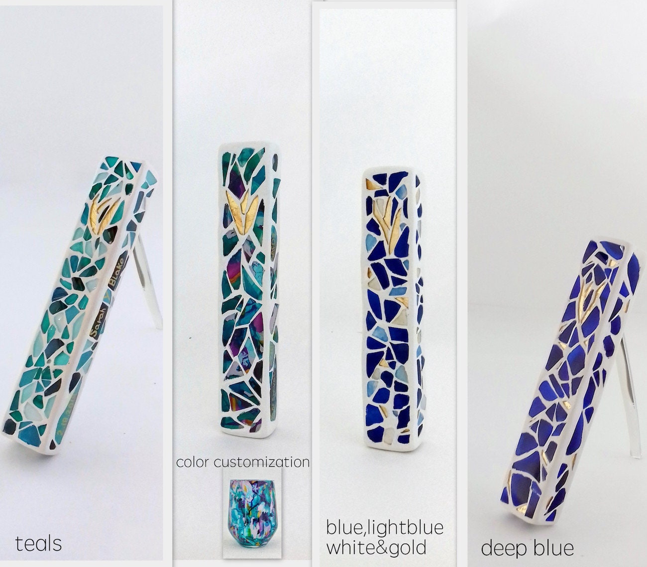 Jewish Wedding Breaking Glass Mezuzah Kit Color Customization Etsy UK
