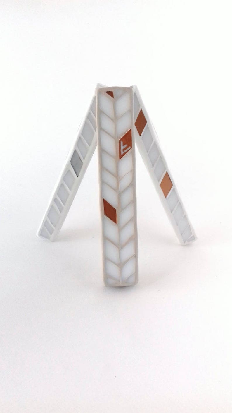 White Modern Mezuzah Contemporary Judaica Copper Mezuzah Etsy